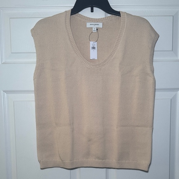 Banana Republic Light Tan Scoop Neck Pullover Knit Sweater Top - Picture 3 of 7